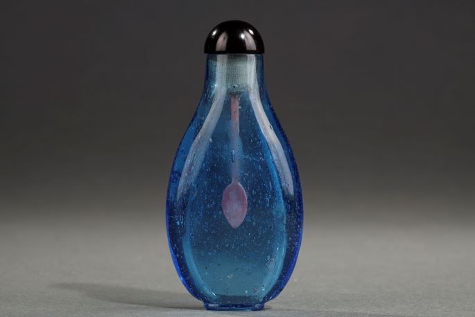 Snuff bottle blue bubble glass | MasterArt